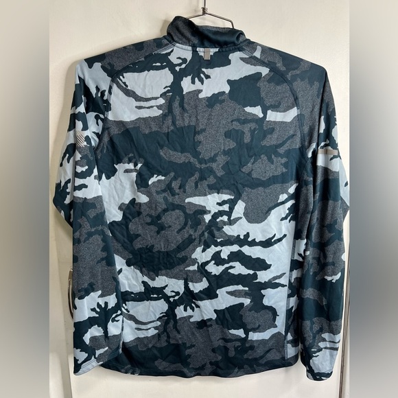 Nike Dri Fit 3/4 Zip Blue Camo Pullover - Picture 2 of 3